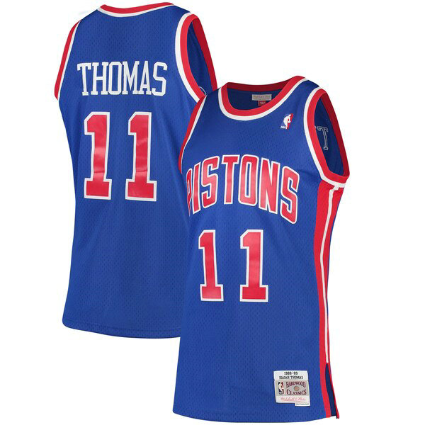 Maillot nba Detroit Pistons Classics Swingman Homme Isiah Thomas 11 Bleu